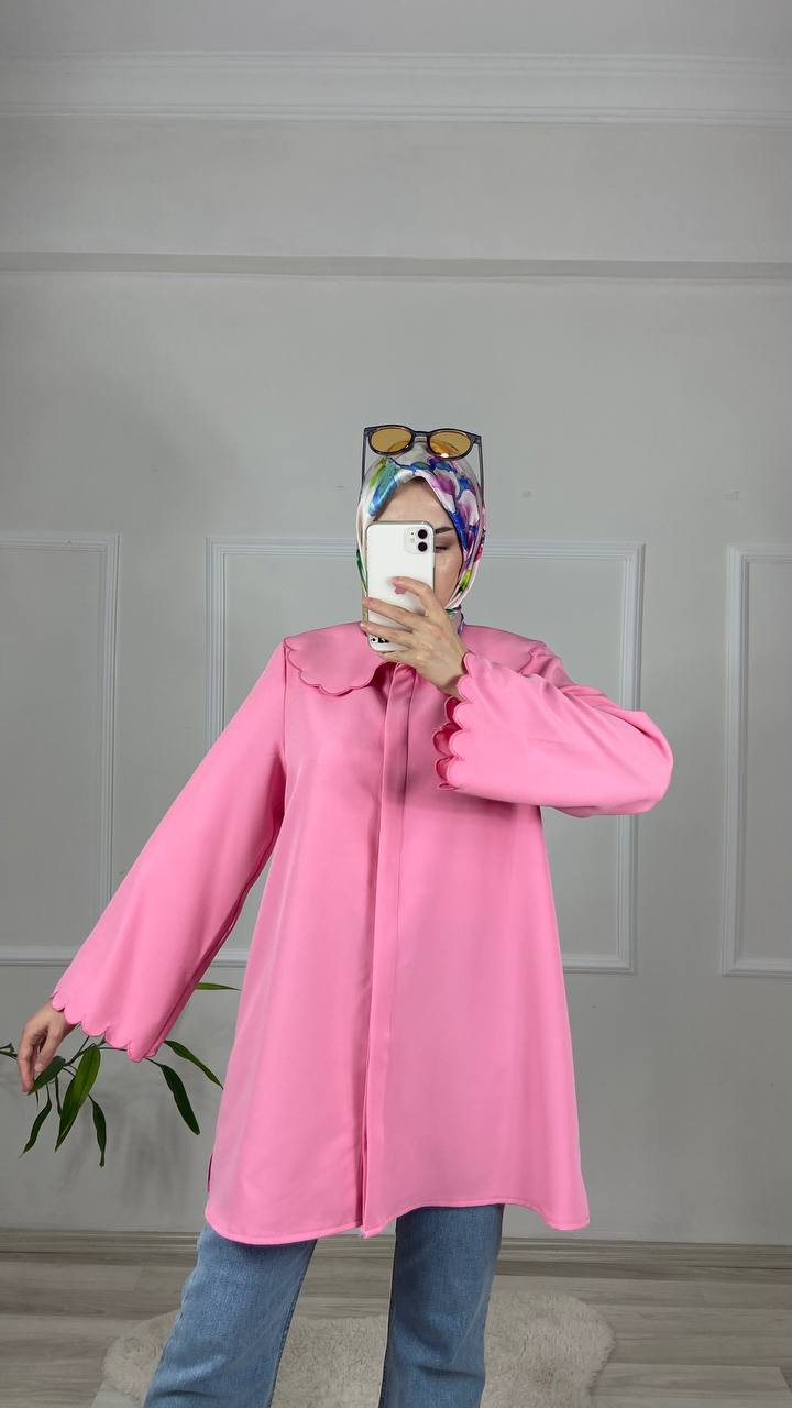 Nakışlı Gömlek-Açık Pembe