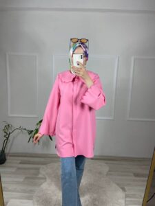 Nakışlı Gömlek-Açık Pembe - Görsel 3