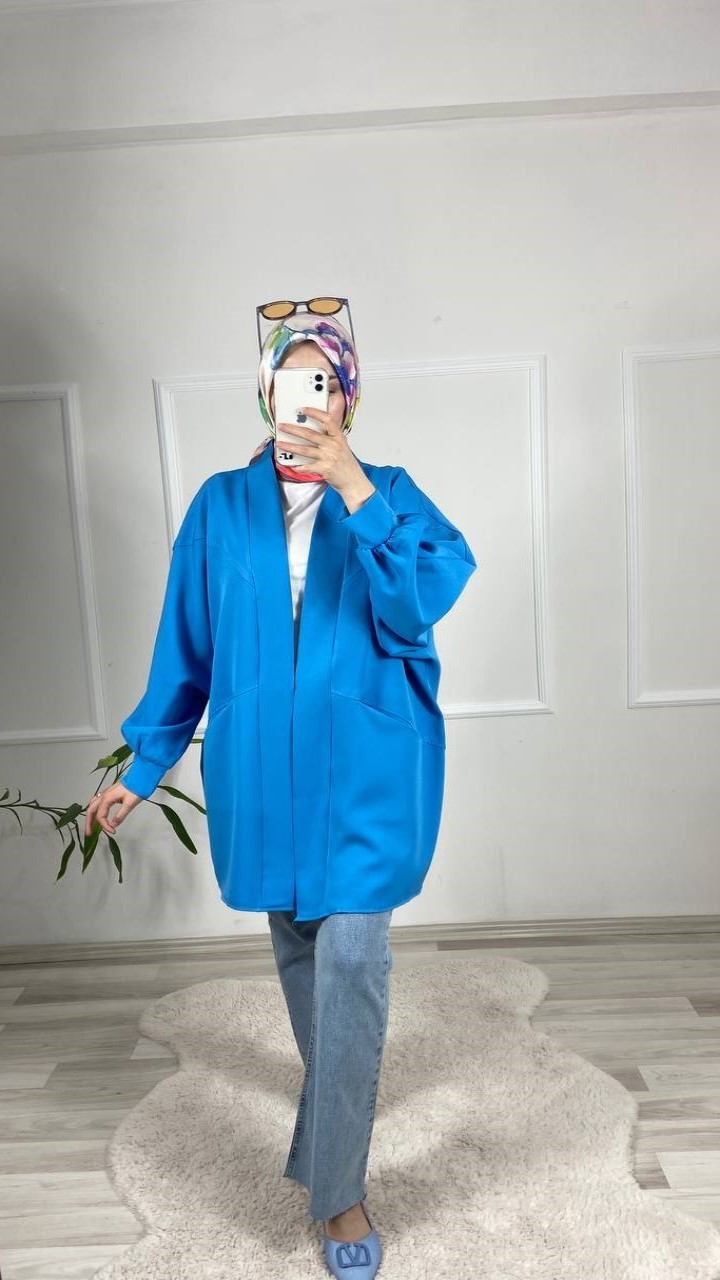 Oversize Cepli Kap-Mavi