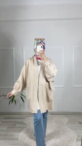 Oversize Cepli Kap-Krem