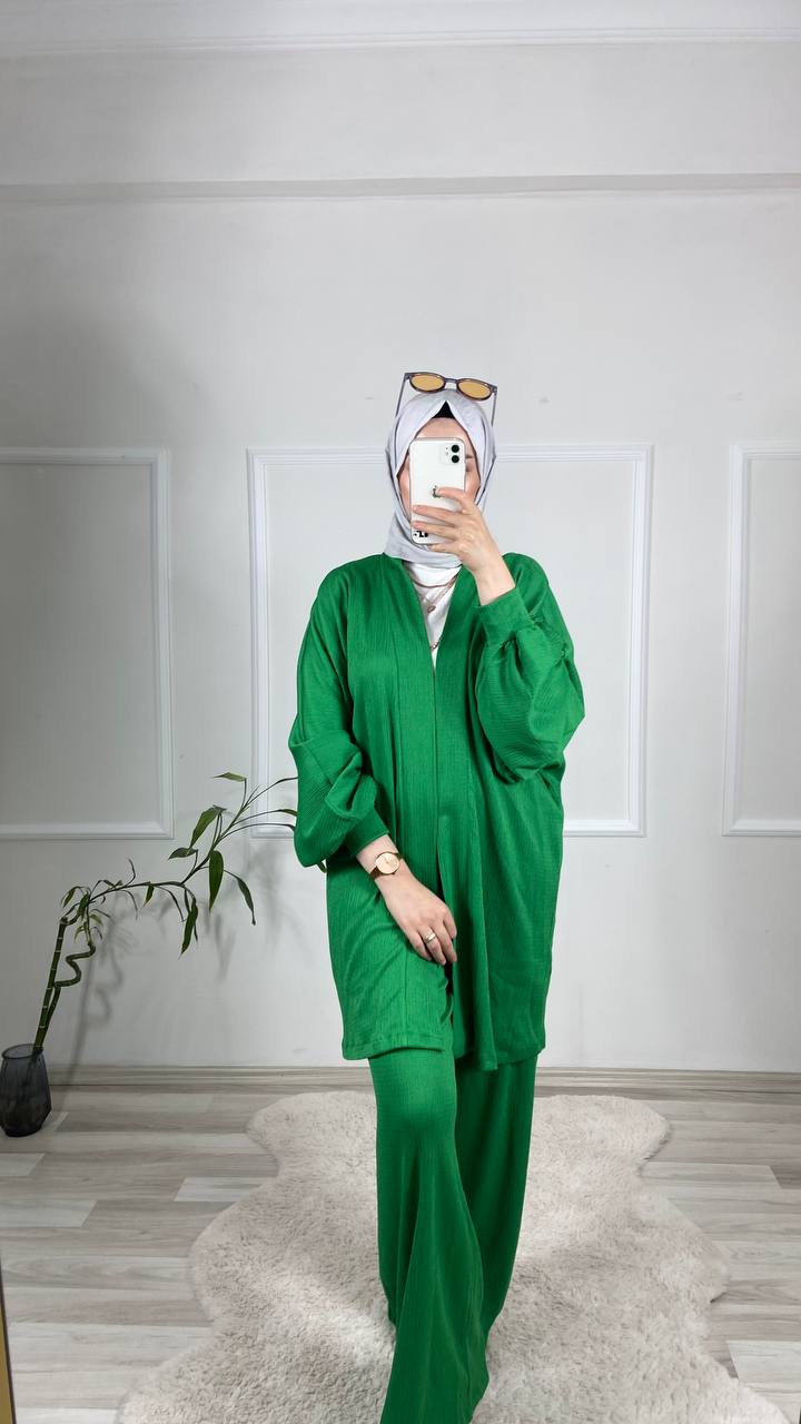 Gofre Kimono Takım-Benetton Yeşili