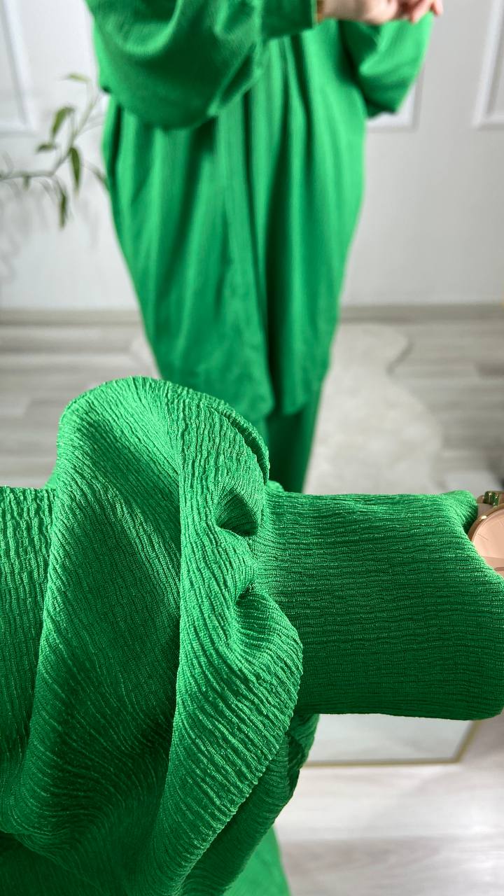 Gofre Kimono Takım-Benetton Yeşili - Görsel 4