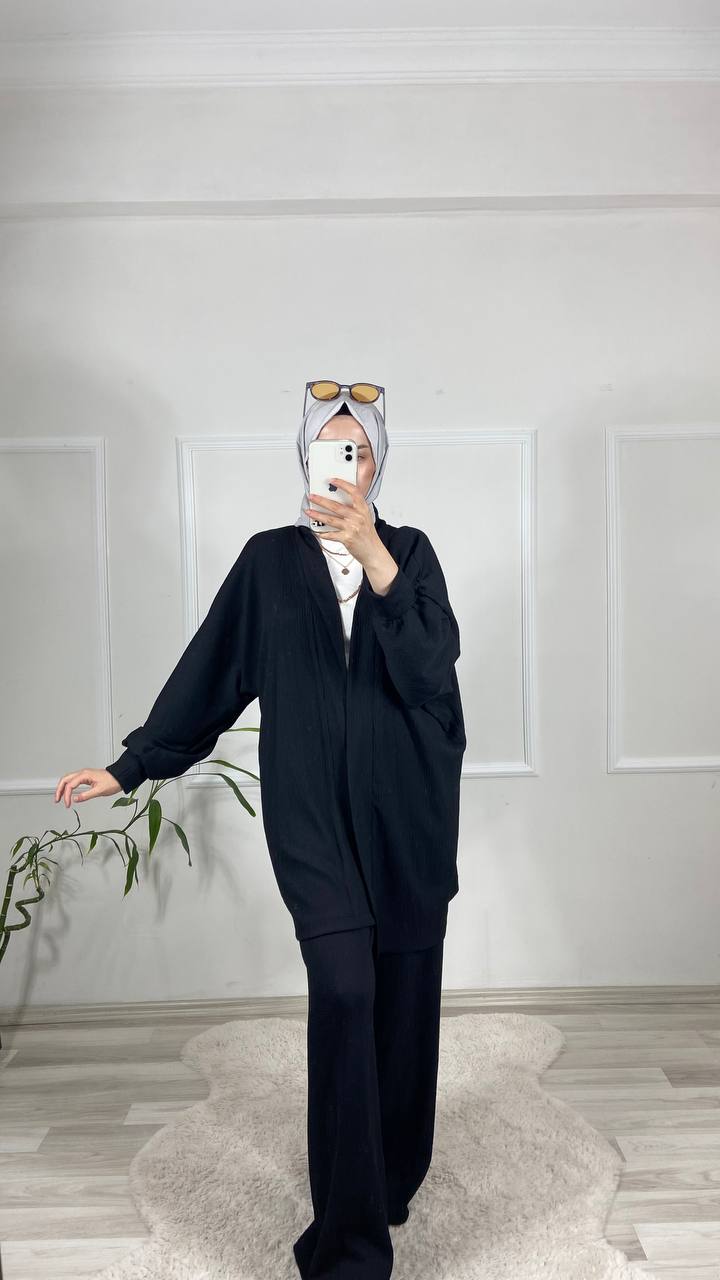 Gofre Kimono-Siyah
