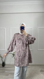 ipek saten tunik gül kurusu