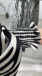 İpek saten zebra tunik