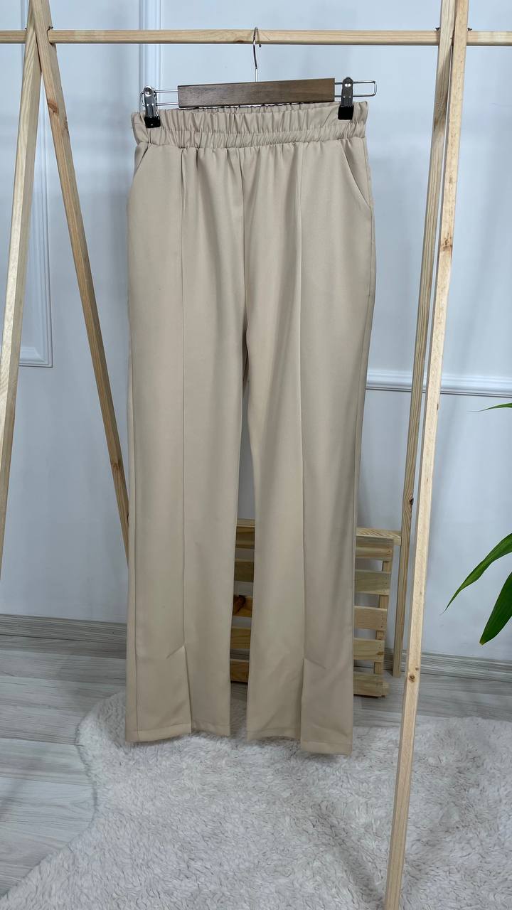 Yırtmaç Detaylı Pantolon-Bej - Görsel 2