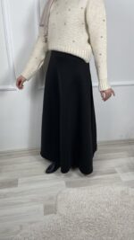 scuba kumaş çan etek siyah
