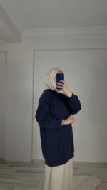 Oysho Kapüşonlu Sweat - Lacivert - Görsel 2