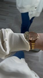 Düğmeli Sweat Oversize - Ekru - Görsel 6